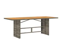 Garden Table with Glass Top Patio Outdoor Dining Table Poly Rattan vidaXL