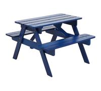 Grey Wooden Kids Picnic Bench With Seats, Outdoor Garden Picnic Table Bench, Childrens Bench For Playtime Premier Housewares Blue One Size