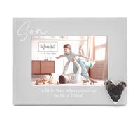 Moments Wooden Photo Frame with Heart 6" x 4" - Son