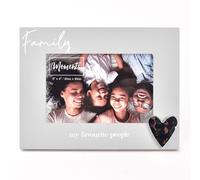 Moments Wooden Photo Frame with Heart 6" x 4" - Family