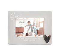Grey Wooden Photo Frame with 3D Heart - 6x4 - Son