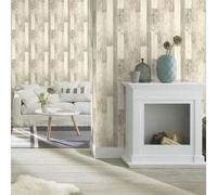 Grey Wooden Plank Wallpaper Off White Textured Free Match Paste The Wall Feature