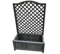 Grey Wooden Planter Lattice Garden Climbing Flower Plant Pot Trellis