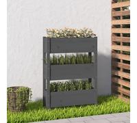 Grey Wooden Raised Garden Planter 112cm Pine Flower Herb Vegetable Bed