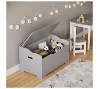 (Grey) Wooden Storage Chest Bench Stool Trunk Toy Box