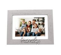 Grey Woodgrain Effect Family Picture Frame with Silver Letters - 6x4" or 7x5"...