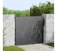 vidaXL Garden Gate 85x100 cm Corten Steel Grass Design