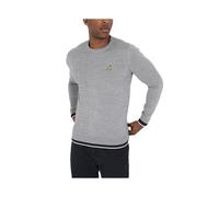 (Grey, XL) BRAVE SOUL Mens Pullover Jumper Long Sleeve Crew Neck Sweater Plain Casual Top