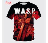 (grey, XXL) Y2k Clothing New Style W.a.s.p. 3D Print T Shirt For Men Women Summer Hip-hop Unisex Casual T-shirt Harajuku Round Neck Top Tee