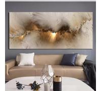 Grey Yellow Cloud Abstract Art Oil Painting Posters And Prints on Canvas Wall Picture For Living Room Decor 20x40cm Frameless