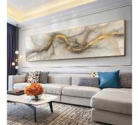 Grey Yellow Cloud Canvas Modern Large Size Abstract Art Painting Print on Canvas Wall Art Pictures for Living Room Decor 40x120cm/16x47in Unframed
