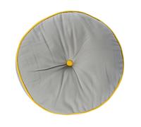 (Grey & Yellow) Round Floor Cushion Large Decorative Circular