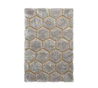 Grey/yellow Rug, 40mm Thick Handmade Rug, Geometric Anti-Shed Rug, Modern Rug For Bedroom, & Dining Room-120Cm X 170Cm