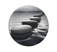 Grey Zen Stones Picture Custom Pins 5 PCS, Personalized Photo Buttons, Metal Pinback Button Badges for Backpacks, Hats, Funny Backpack Pins Aesthetic Lapel Badge Pins Gifts for Men Women, One Size