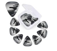 Grey Zen Stones Picture Guitar Picks 12 Pcs, 3 Different Thickness Celluloid Plectrum for Bass Electric Acoustic Guitars Ukulele Accessories Gift for Men Women (0.46mm, 0.71mm, 0.96mm)