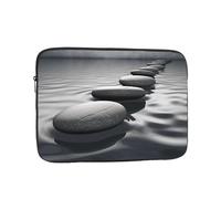 Grey Zen Stones Picture Laptop Case 15 inch, TSA Laptop Sleeve Shockproof Protective Notebook Case Water Resistant Computer Carrying Cover Briefcase Handbags Men Women Computer Bag