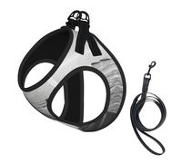 Grey Zen Stones Picture print Dog Harness and Leash Set, Reflective Adjustable Puppy Vest for Small Medium Large Dogs, Cats