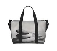 Grey Zen Stones Picture Printed Travel Duffle Bag for Men Women Holiday Travel Luggage Bag Waterproof Tote Bag with Shoulder Strap