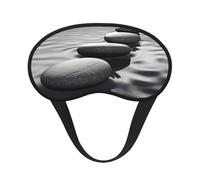 Grey Zen Stones Picture Sleep Mask for Side Sleeper, Blackout Sleep Eye Mask Comfortable Blindfold Eyeshade Soft Breathable Sleeping Mask with Elastic Strap Silk Eye Covers for Travel