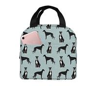 Greyhound Black Pet Dog Insulated Picnic Lunch Bag Soft Cooler Bag Tote Bag for Women Men for Outdoor Camping Travel