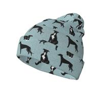 Greyhound Black Pet Dog,Pullover Knit Hat Skull Cap Polyester Balaclava Slouchy Beanie Running Hat