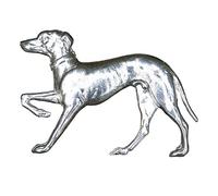 Greyhound Brooch in Pewter, Victorian Style, Hand Cast by William Sturt