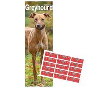 Greyhound Calendar 2026 Slimline Calendar with FREE Organisational Stickers, Greyhound Gift