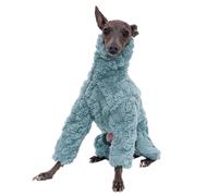 Greyhound Clothes - Dog Winter Warm Fleece Turtleneck Jumpsuit Four-Leg Rompers Long Sleeve Sweatshirt Thick Outdoor Coat for Italian Greyhound Whippet Deerhound Bedlington Terrier (M,Green)