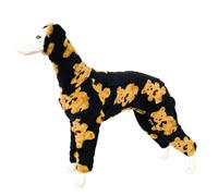 Greyhound Clothes - Dog Winter Warm Fleece Turtleneck Jumpsuit Long Sleeve Four-Leg Rompers Sweatshirt with Hood Outdoor Coat for Italian Greyhound Whippet Deerhound Bedlington Terrier (XS,Black)