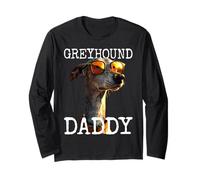 Greyhound Daddy Dogs Dad Fathers Day Papa Sighthound Long Sleeve T-Shirt
