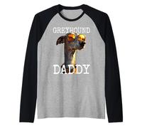 Greyhound Daddy Dogs Dad Fathers Day Papa Sighthound Raglan Baseball Tee