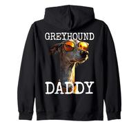 Greyhound Daddy Dogs Dad Fathers Day Papa Sighthound Zip Hoodie