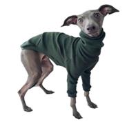 Greyhound Dog Coat - High Neck Stretch Turtleneck Jacket for Whippets & Italian Greyhounds, Warm Two-Legged Winter Pajamas(Green,XL)