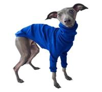 Greyhound Dog Coat - High Neck Stretch Turtleneck Jacket for Whippets & Italian Greyhounds, Warm Two-Legged Winter Pajamas(Blue,L)