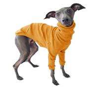 Greyhound Dog Coat - High Neck Stretch Turtleneck Jacket for Whippets & Italian Greyhounds, Warm Two-Legged Winter Pajamas(YELLOW,M)