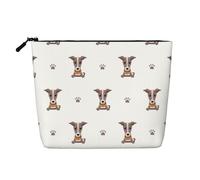 Greyhound Dog, Cosmetic Bag Imitation Linen Makeup Bag Portable Travel Toiletry Bag