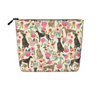 Greyhound Dog Printed, Cosmetic Bag Imitation Linen Makeup Bag Portable Travel Toiletry Bag