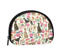 Greyhound Dog Printed, Women's Storage Bag Shell Makeup Bag Small Coin Purse Shell Change Pouch