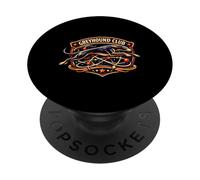 Greyhound Dog Running Cosmic Sighthound Emblem PopSockets Adhesive PopGrip
