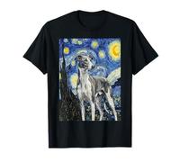 Greyhound Dog Starry Night Van Gogh Art Style T-Shirt