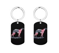 Greyhound Dog U.S.A. Flag Keychain Key Ring Keys Organization Alloy for Bag Charms Accessories 1 Pac