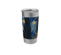 Greyhound Dog Van Gogh Starry Night Stainless Steel Insulated Tumbler
