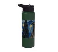 Greyhound Dog Van Gogh Starry Night Stainless Steel Insulated Water Bottle