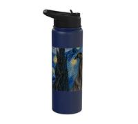 Greyhound Dog Van Gogh Starry Night Stainless Steel Insulated Water Bottle