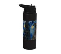 Greyhound Dog Van Gogh Starry Night Stainless Steel Insulated Water Bottle
