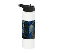 Greyhound Dog Van Gogh Starry Night Stainless Steel Insulated Water Bottle
