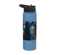 Greyhound Dog Van Gogh Starry Night Stainless Steel Insulated Water Bottle