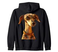 Greyhound Dog with Sunglasses Love Sighthound Greyhounds Zip Hoodie