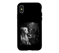 Greyhound Dogs Smoking Lighter Black White Art Case for iPhone X/XS