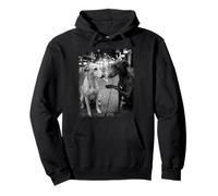 Greyhound Dogs Smoking Urban Street Art B&W Pullover Hoodie
